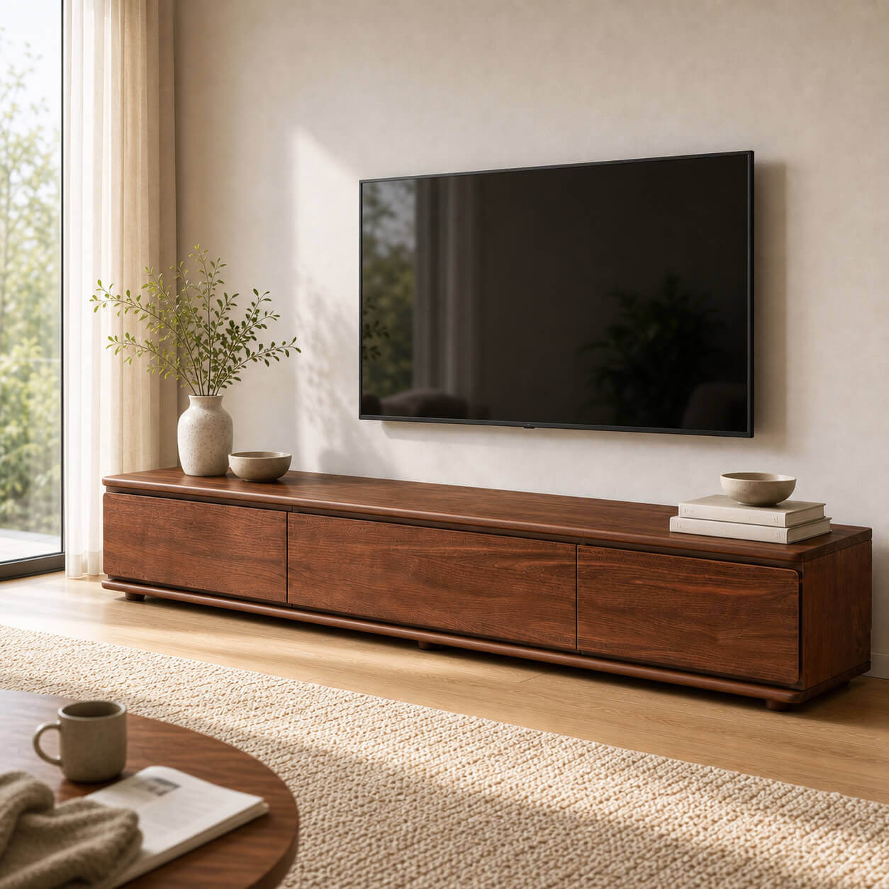 Hoswell Solid Walnut TV Unit