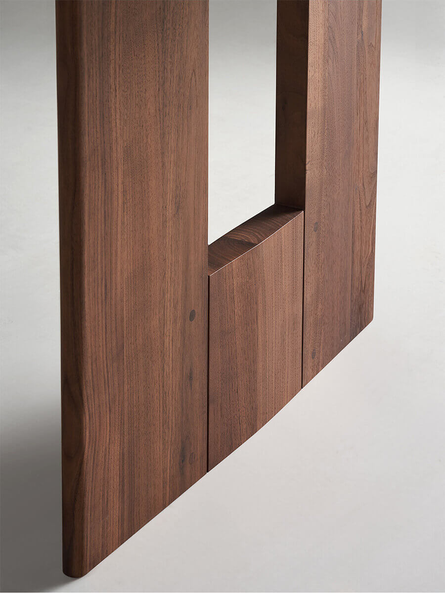 Hudson Solid Walnut Dining Table Leg Detail