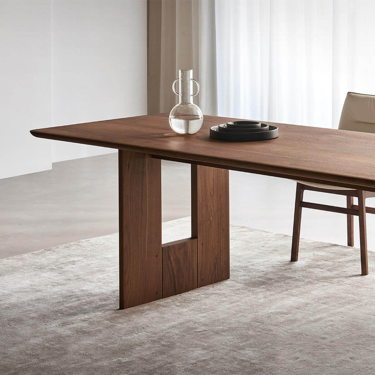 Hudson Solid Walnut Dining Table Side View