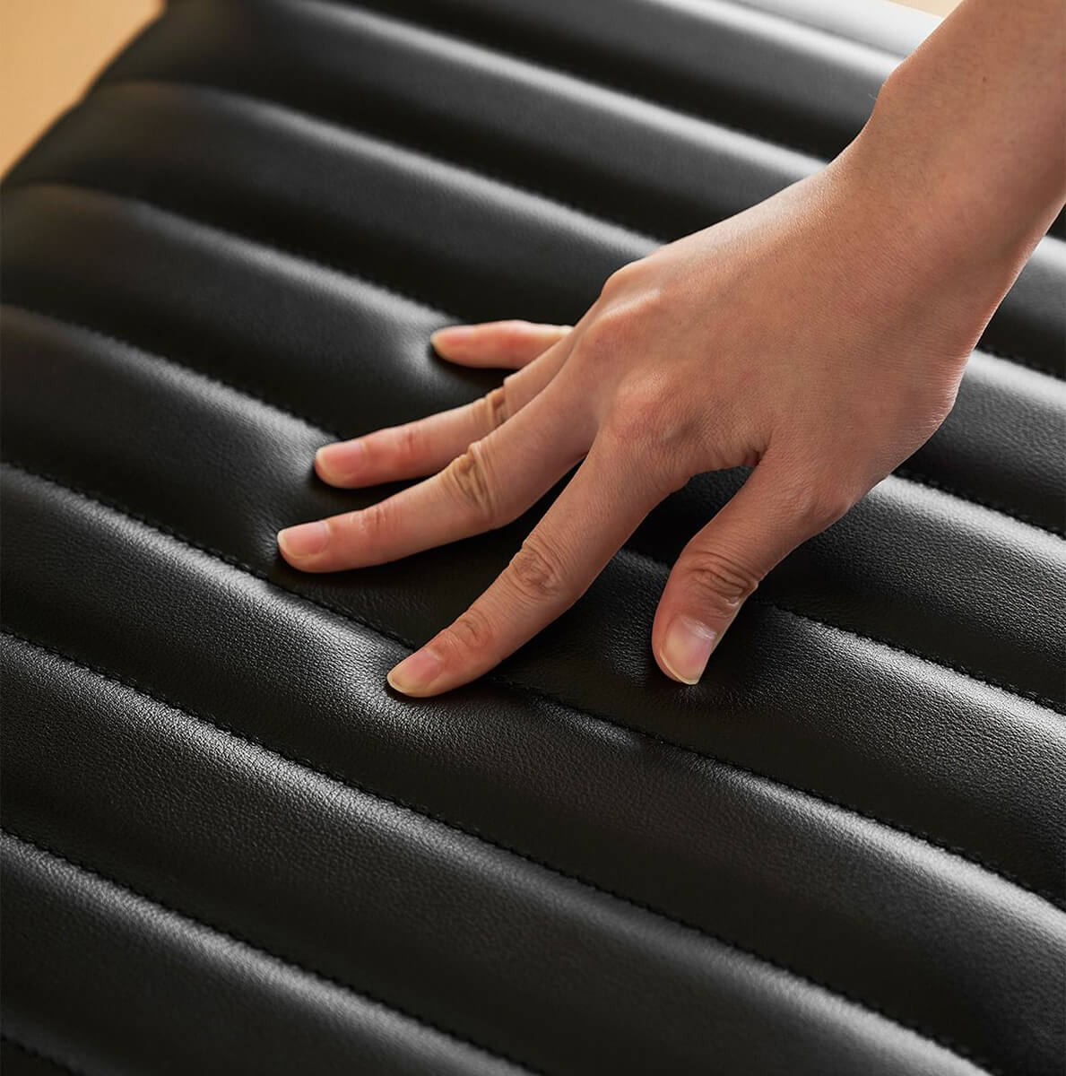 Jackson bar stool cushioned leather seat detail