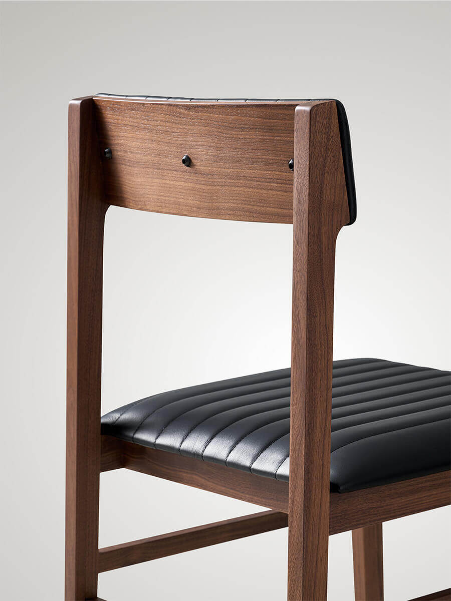 Jackson dining chair solid American black walnut back detail