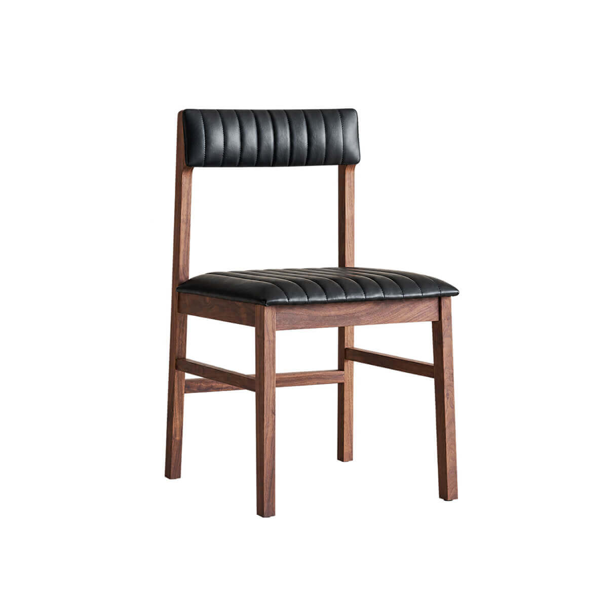 Jackson solid walnut leather dining chair in black