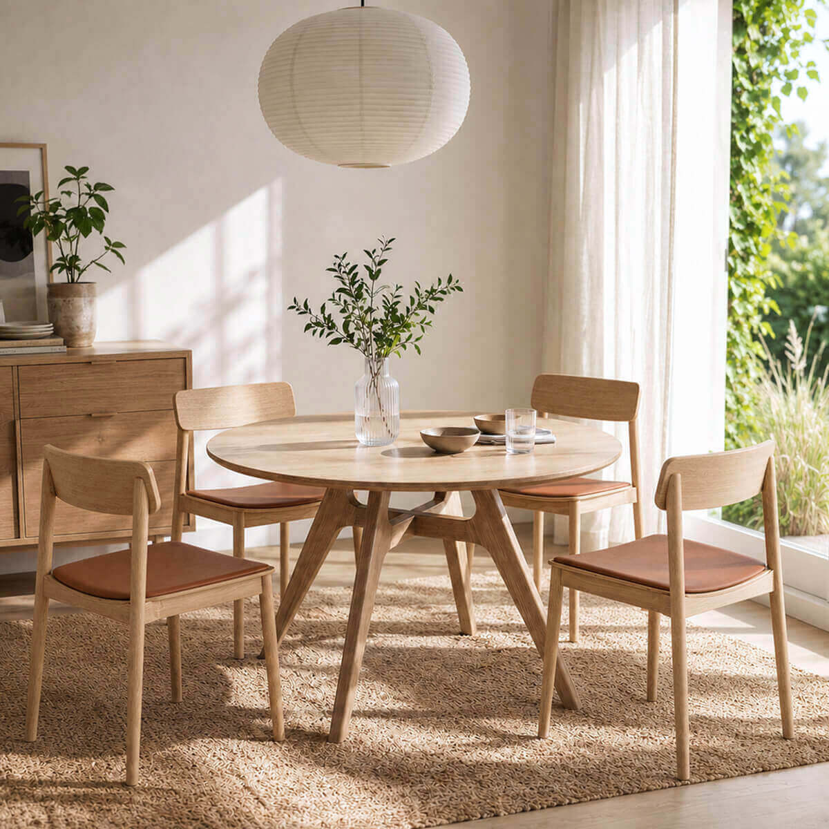 Jacob Round Dining Table in Natural ash with Betty Dining Chairs