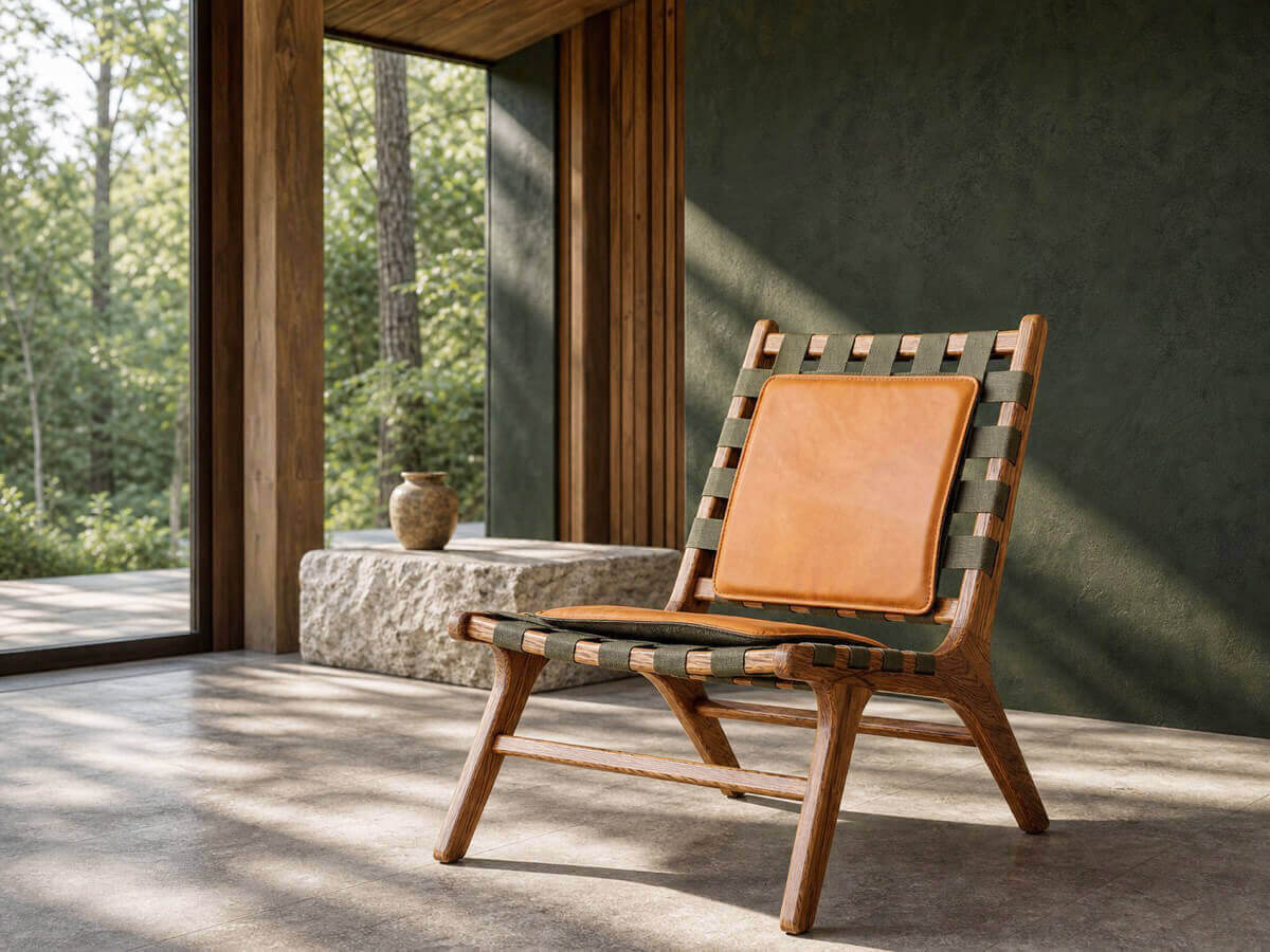 Julian armchair in architectural living room setting