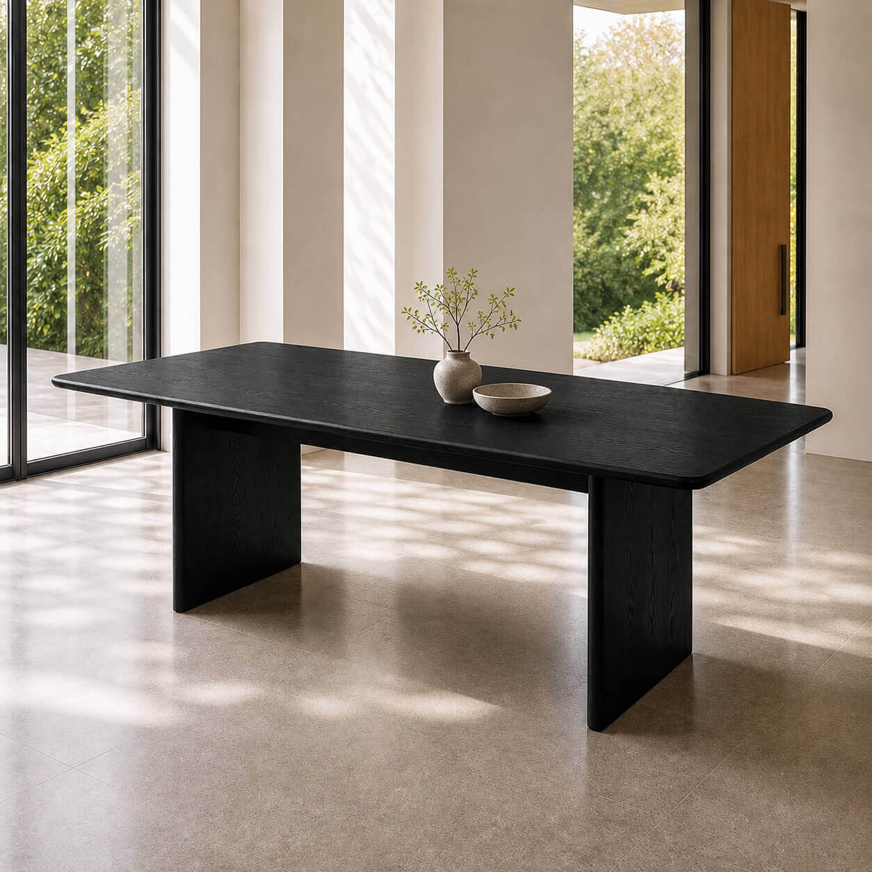Jutti Black ash Dining Table in a contemporary Australian dining space
