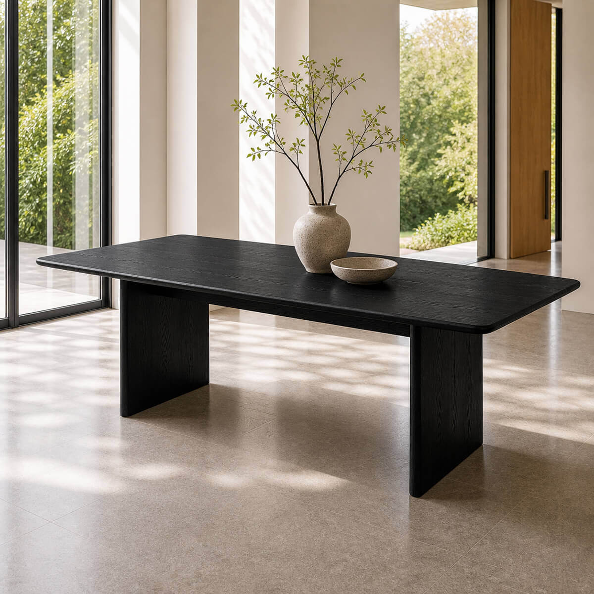 Jutti Black ash Dining Table in a contemporary Australian dining space