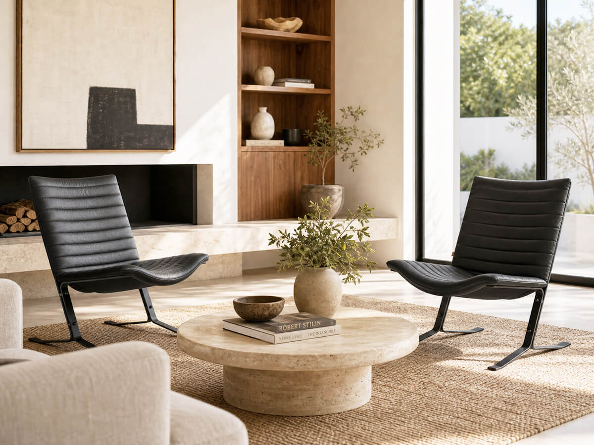 Two KEBE Eagle lounge chairs in modern interior