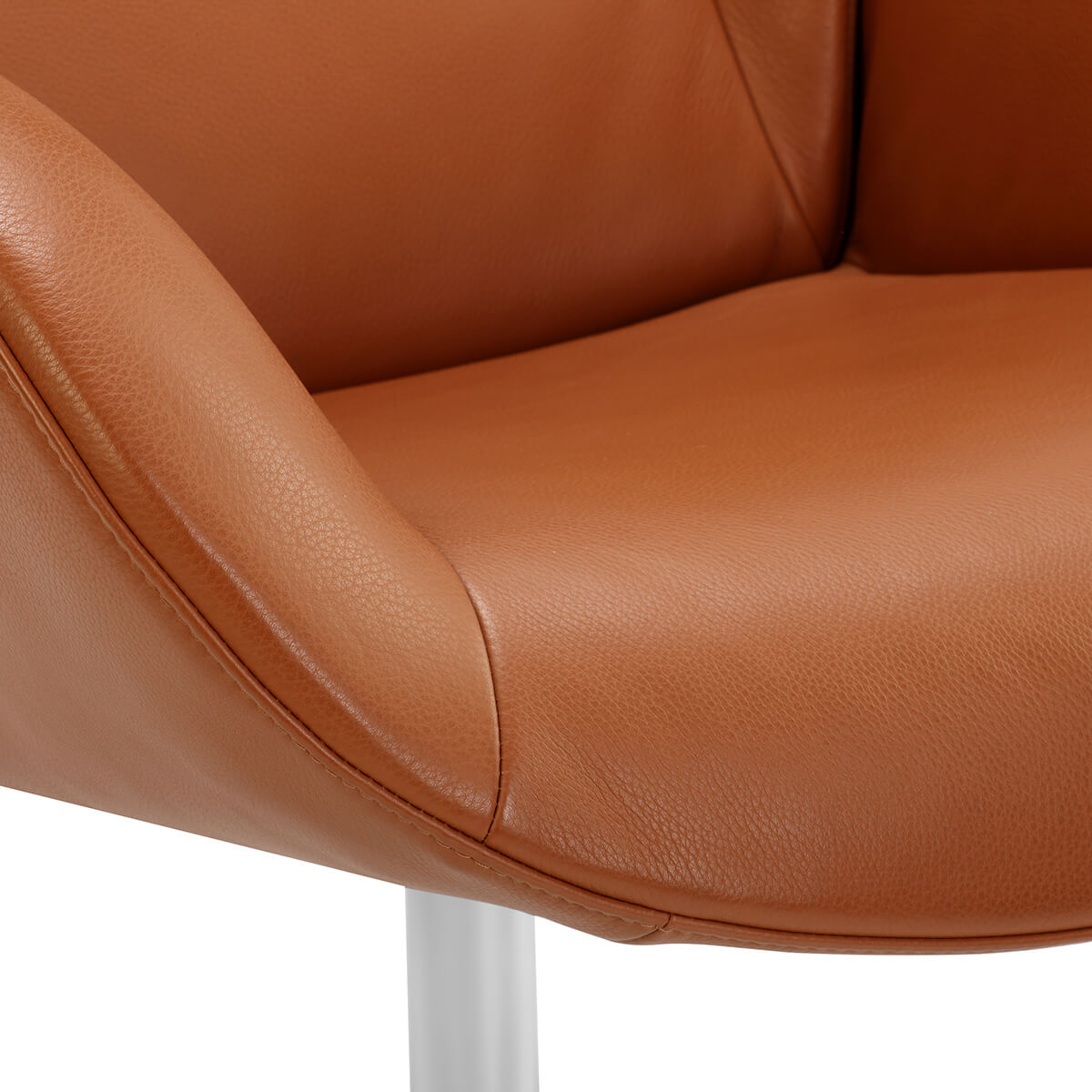 Close-up of leather texture on KEBE Fox recliner