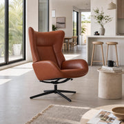 KEBE Fox recliner chair and footstool in a modern living room