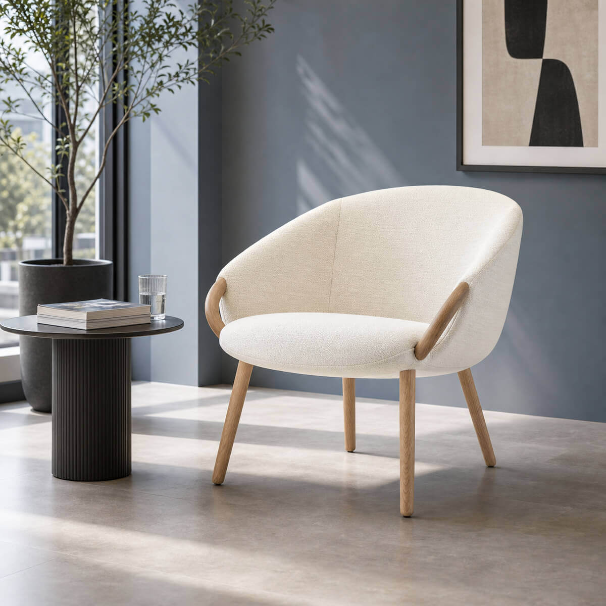 KEBE Link Wood armchair in a contemporary Scandinavian living room