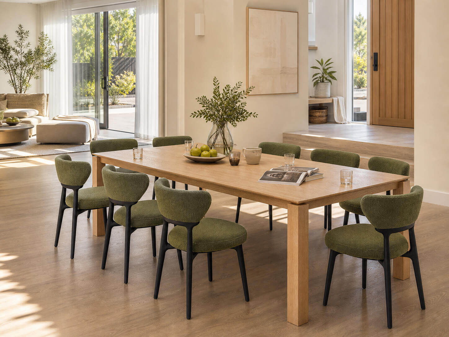 Klara dining chair set with timber dining table in modern interior