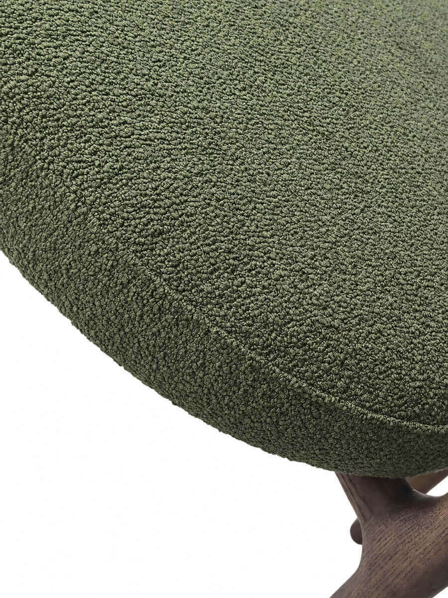 Boucle upholstery texture detail on Klara dining chair
