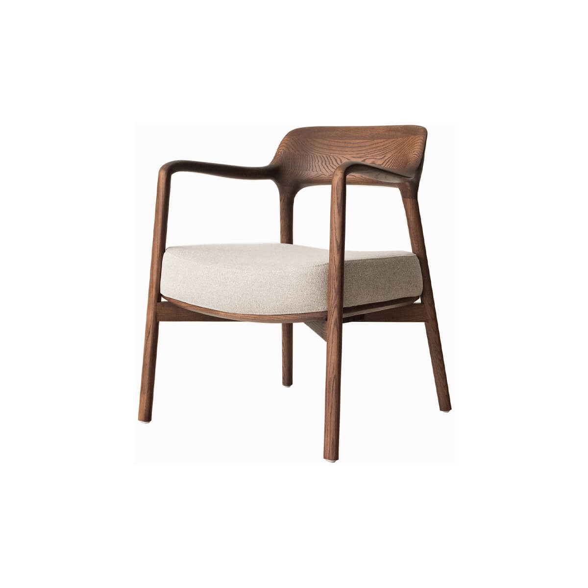 Kyra armchair featuring a solid timber frame and upholstered seat