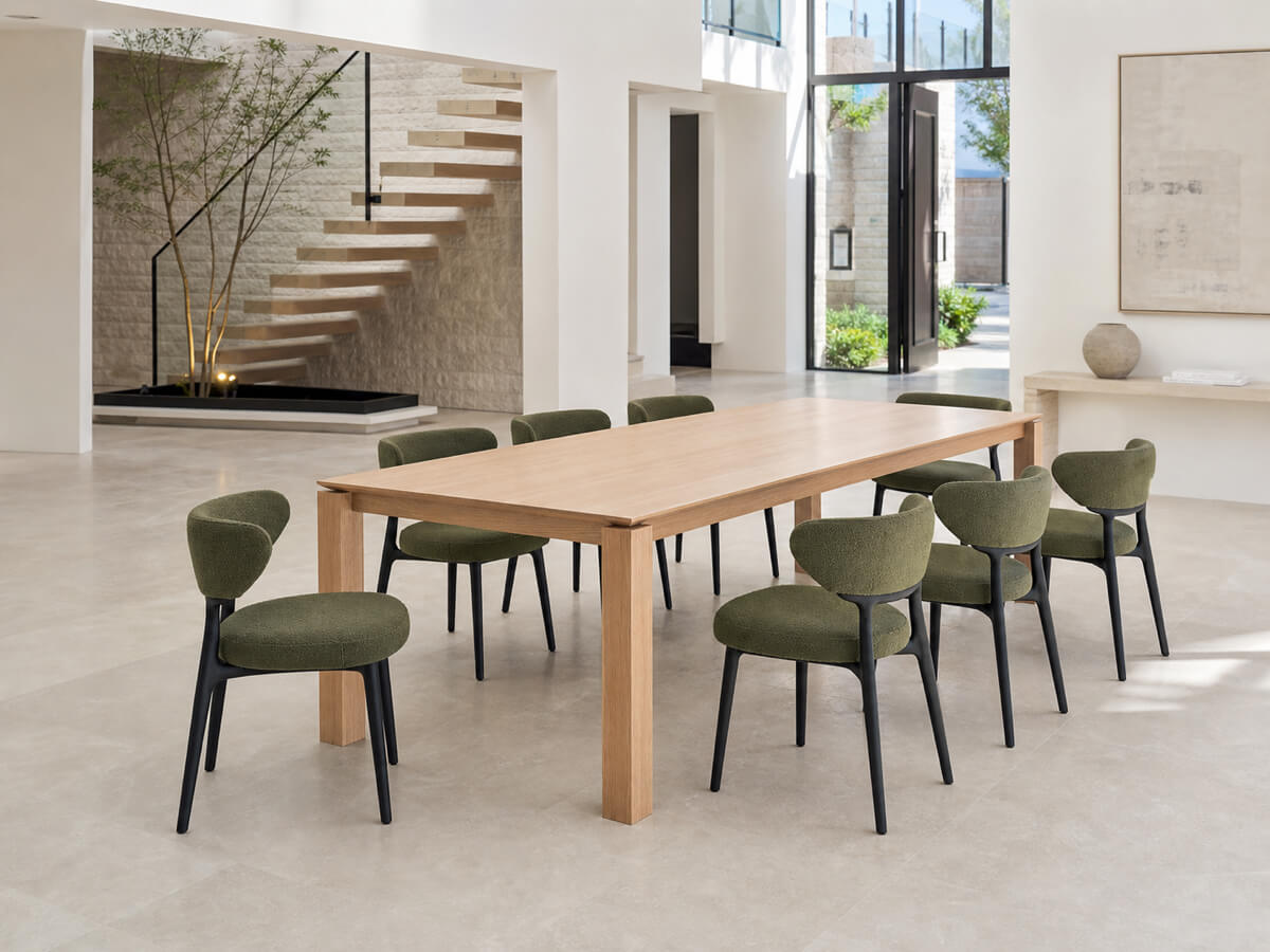 Large Lachlan oak dining table for family dining and entertaining