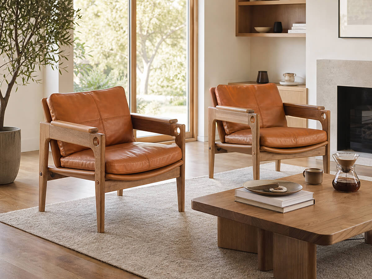 Two Lapland armchairs in a contemporary living room setting