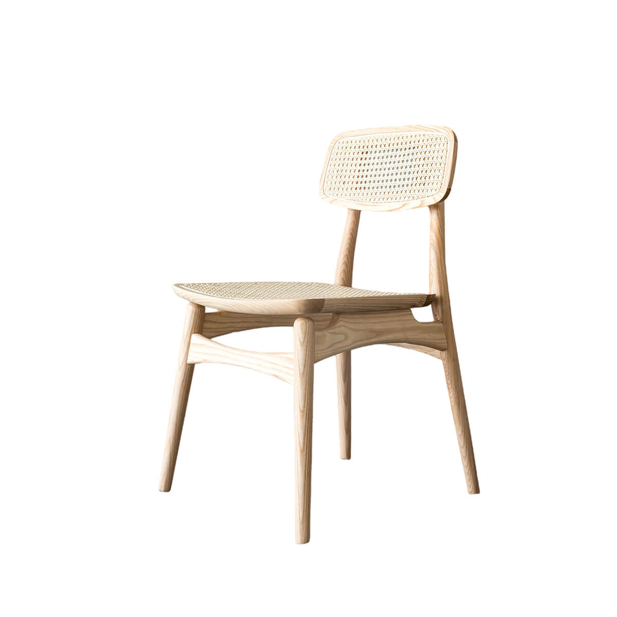 Leny Natural Solid Ash Rattan Dining Chair