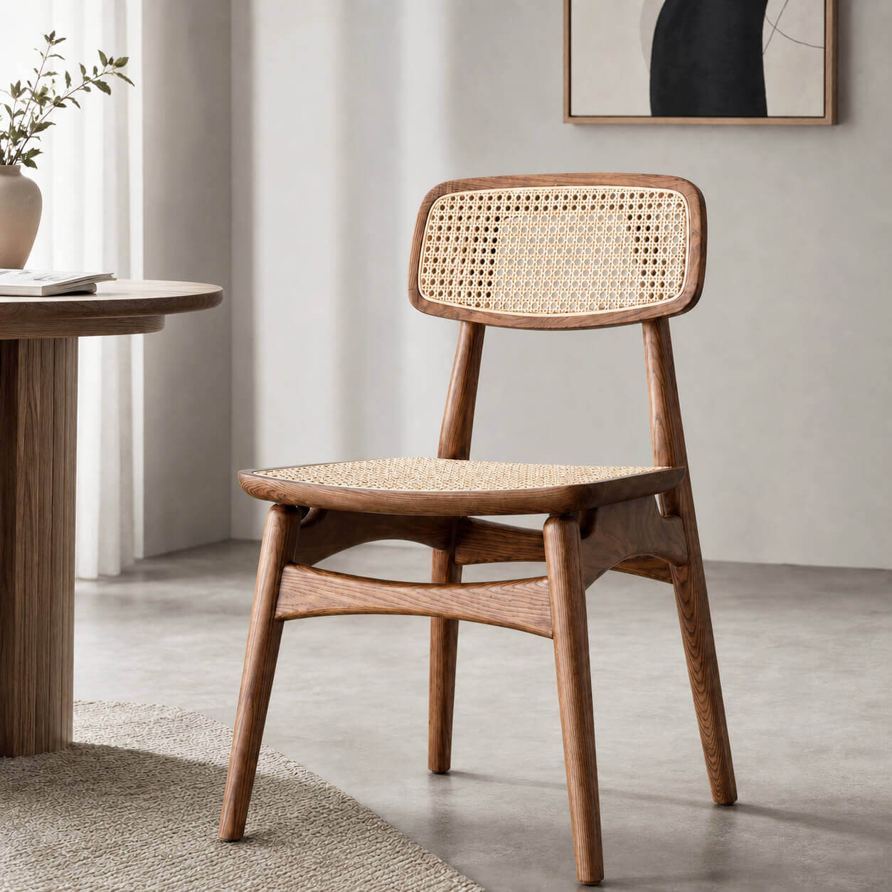 Leny Solid Ash Rattan Dining Chair
