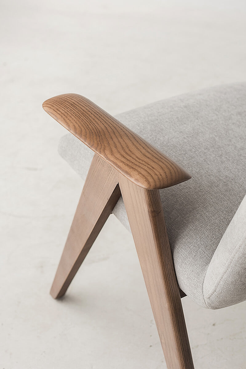 Refined joinery detail of Libera armchair replica
