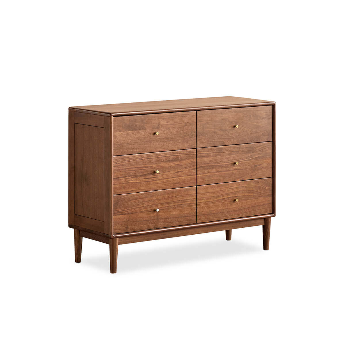 Linde Solid Walnut 6 Drawer Chest