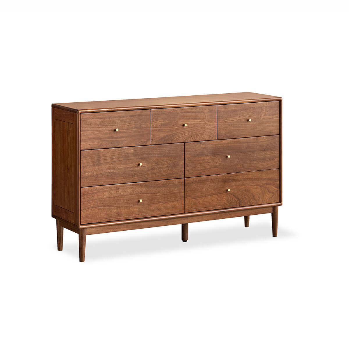 Linde Solid Walnut 7 Drawer Chest