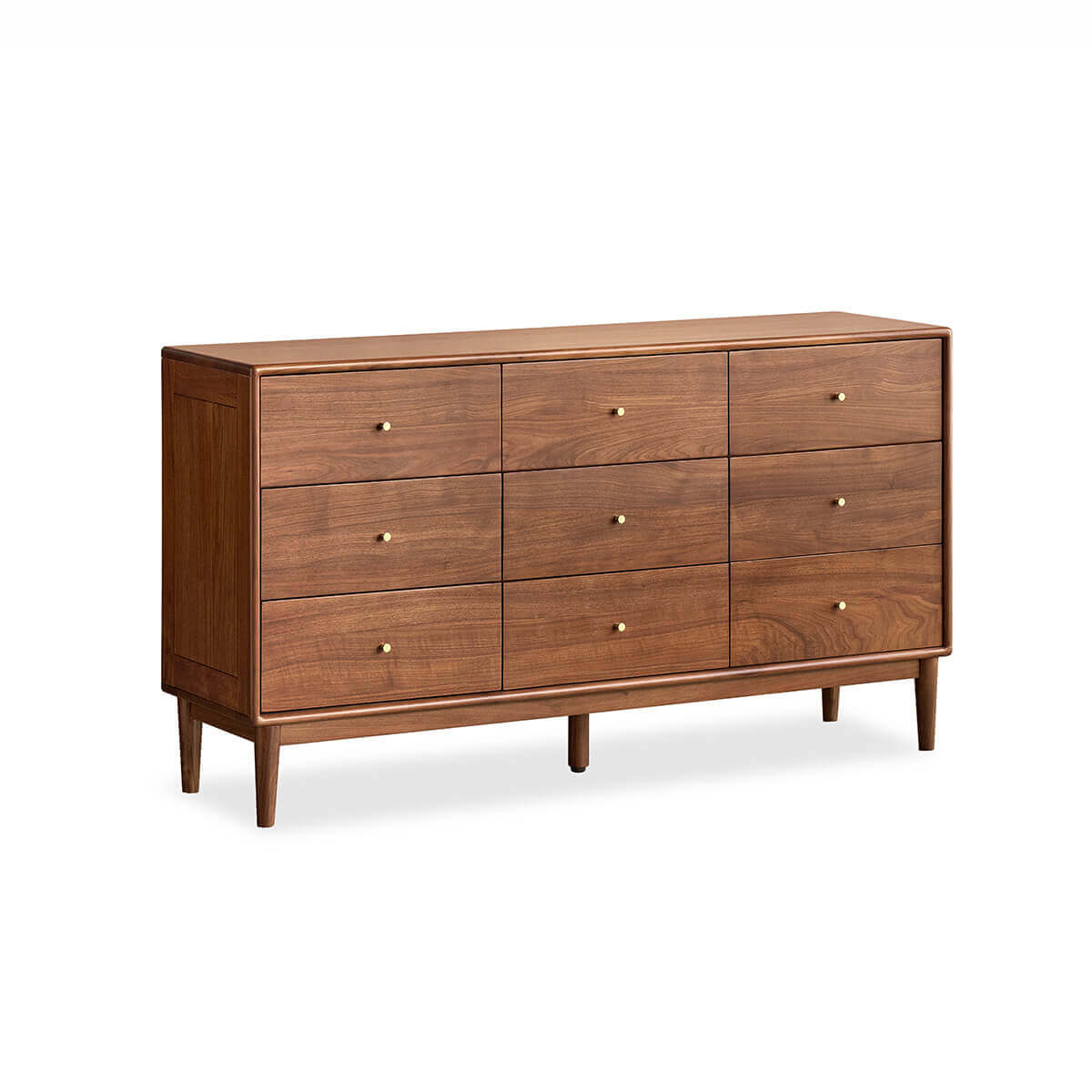 Linde Solid Walnut 9 Drawer Chest