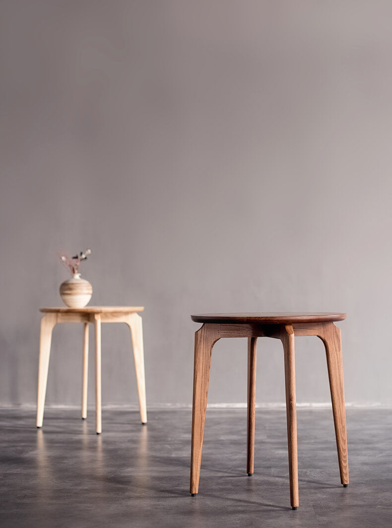 Link solid ash side table in two timber finishes