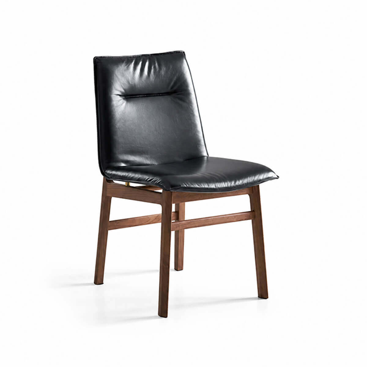 Loren Leather Dining Chair in black full leather
