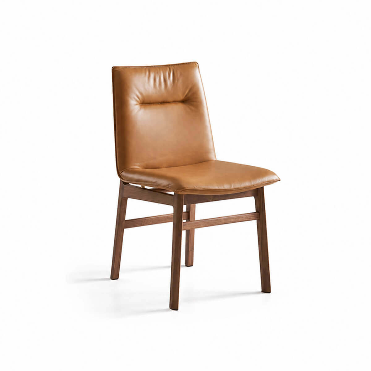 Loren Leather Dining Chair in caramel full leather