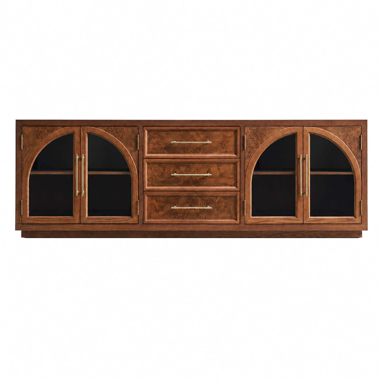 Louvre Arched Glass TV Unit white background