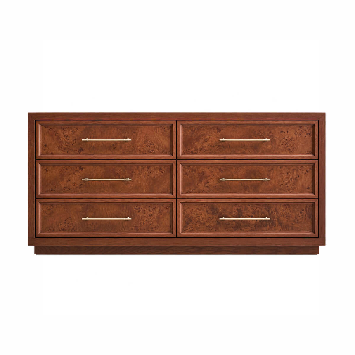 Louvre burl wood chest of drawers with six drawers