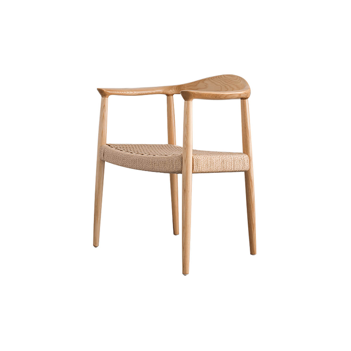 Lund paper cord dining chair in natural ash wood angle view