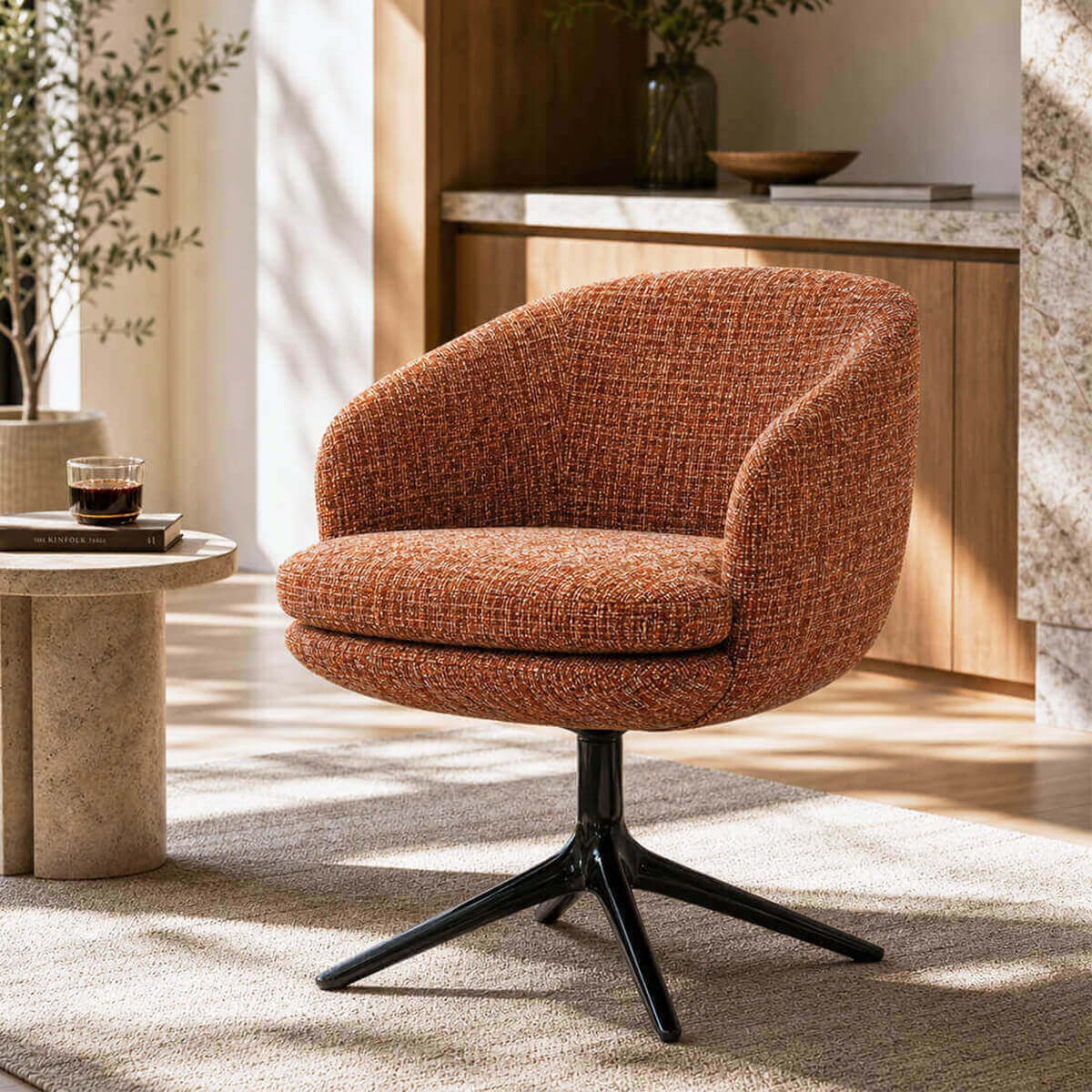 Luno swivel dining armchair 