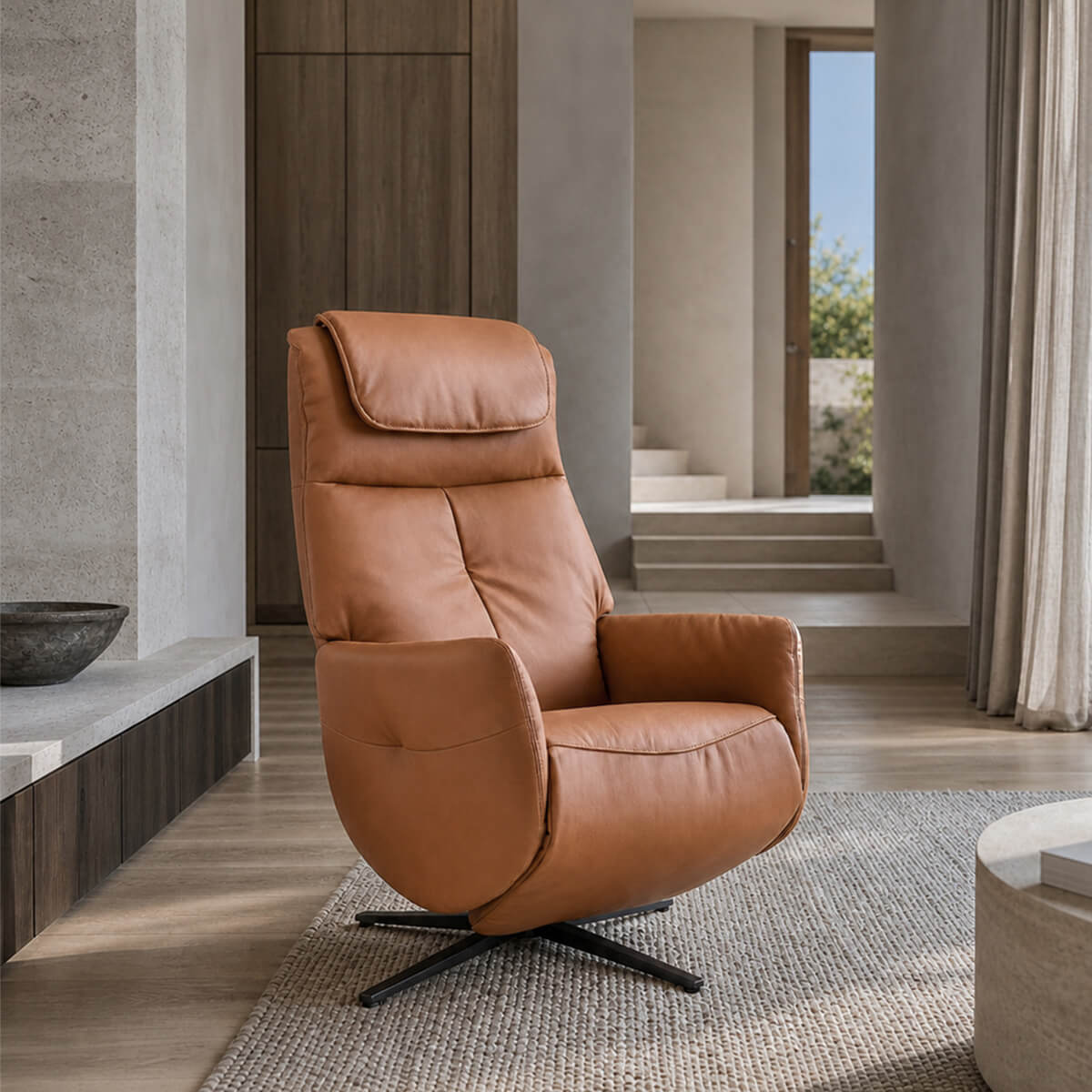 Lysa Electric Recliner Chair in a modern luxury living room