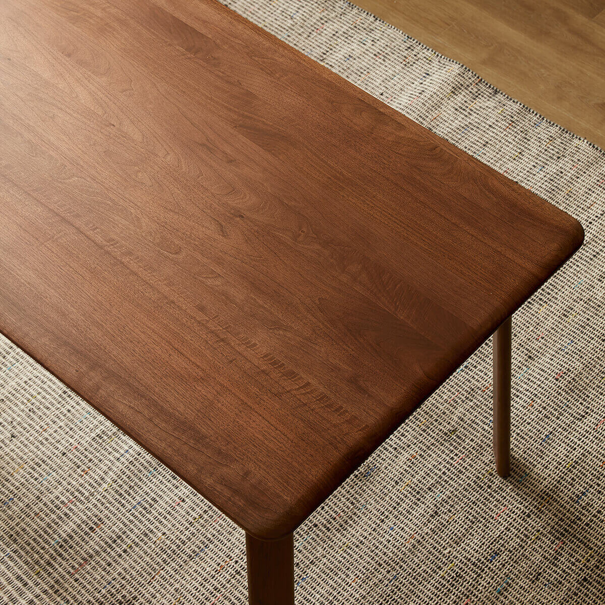Solid Walnut Tabletop Detail of Malibu Dining Table