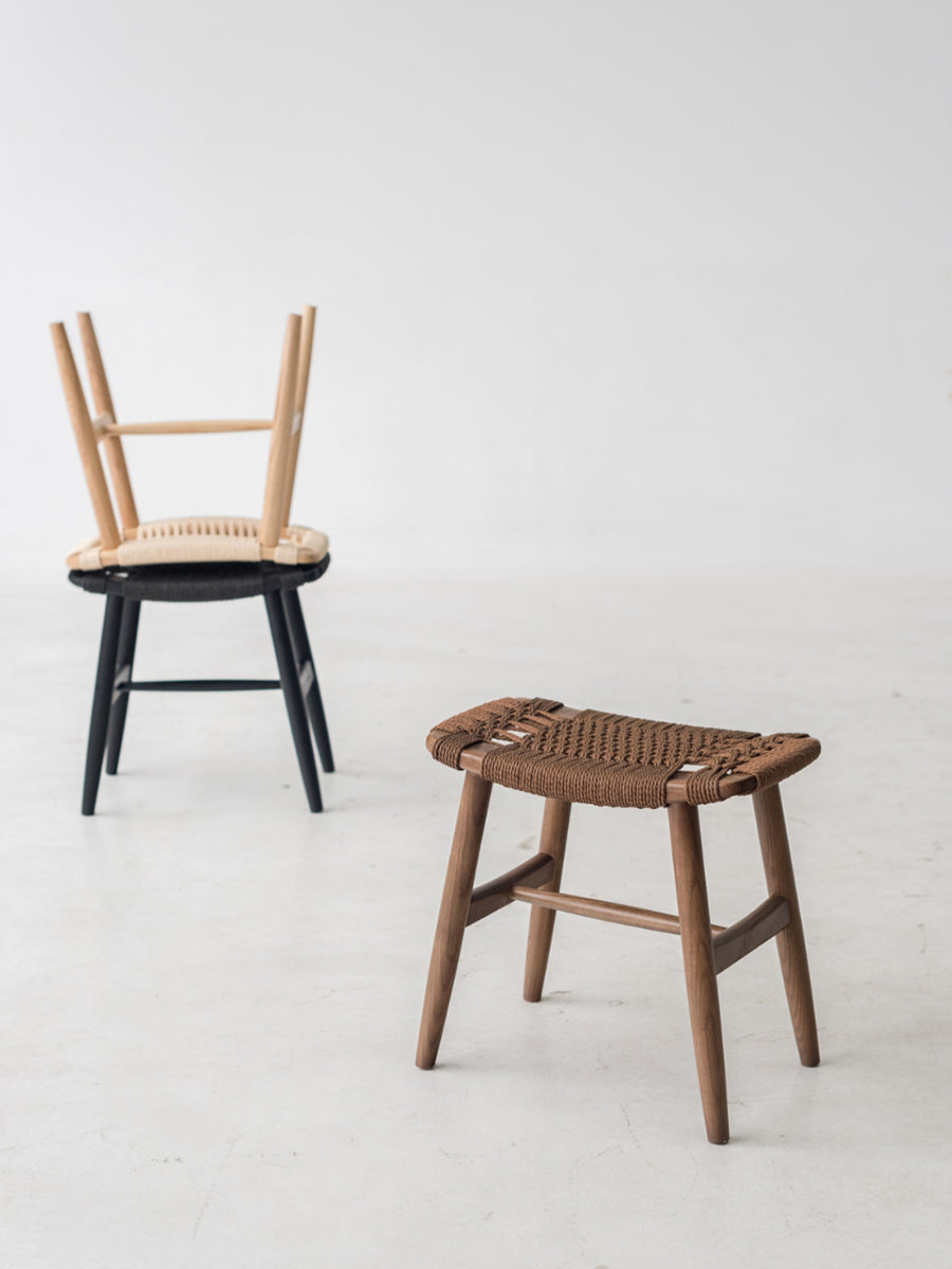 Malmo stool available in five timber finishes and three paper cord colours