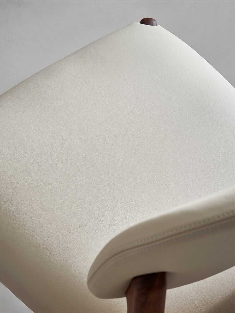 Malo dining chair backrest upholstered in top-grain leather