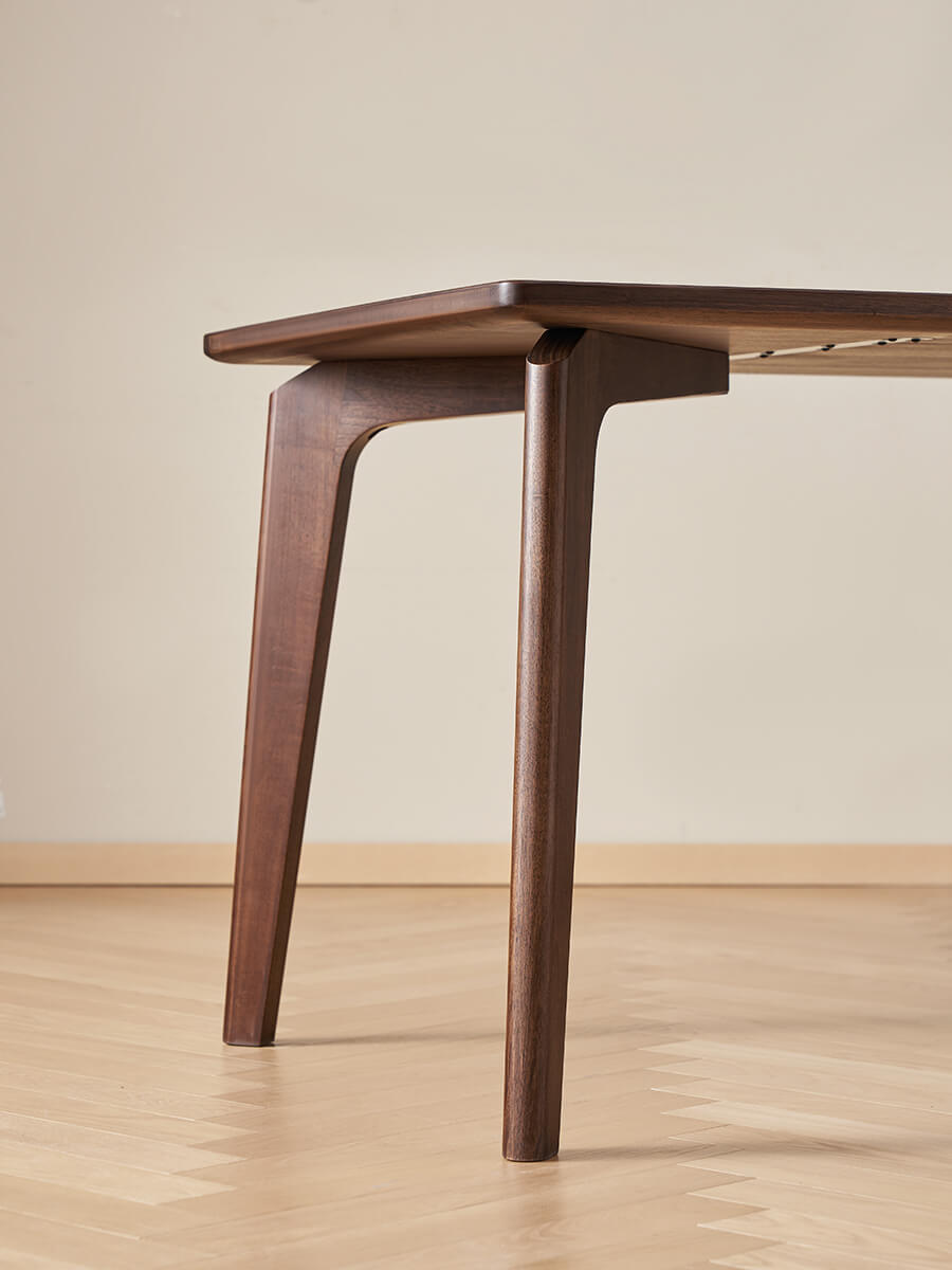 Marcks Solid Walnut Dining Table sculpted leg design