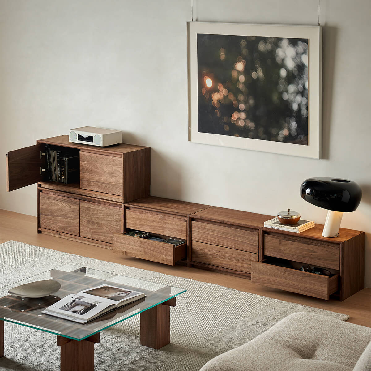 Maury Modular Storage Cabinet in a modern living room