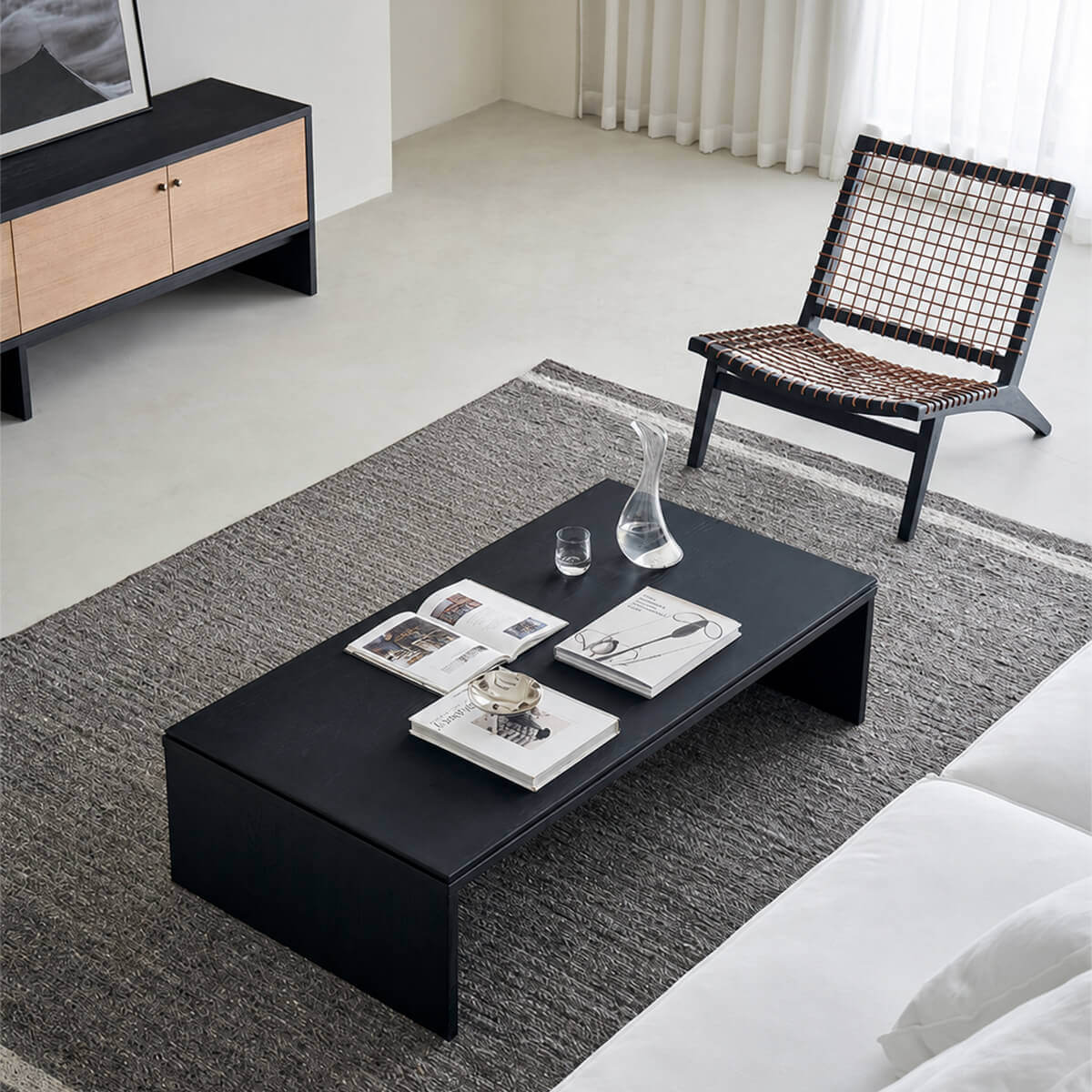 Mega Black Coffee Table with Decorative Styling