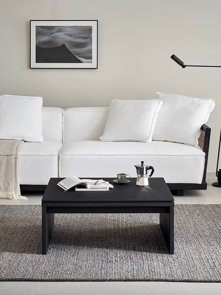 Mega Black Coffee Table Front View in Living Room