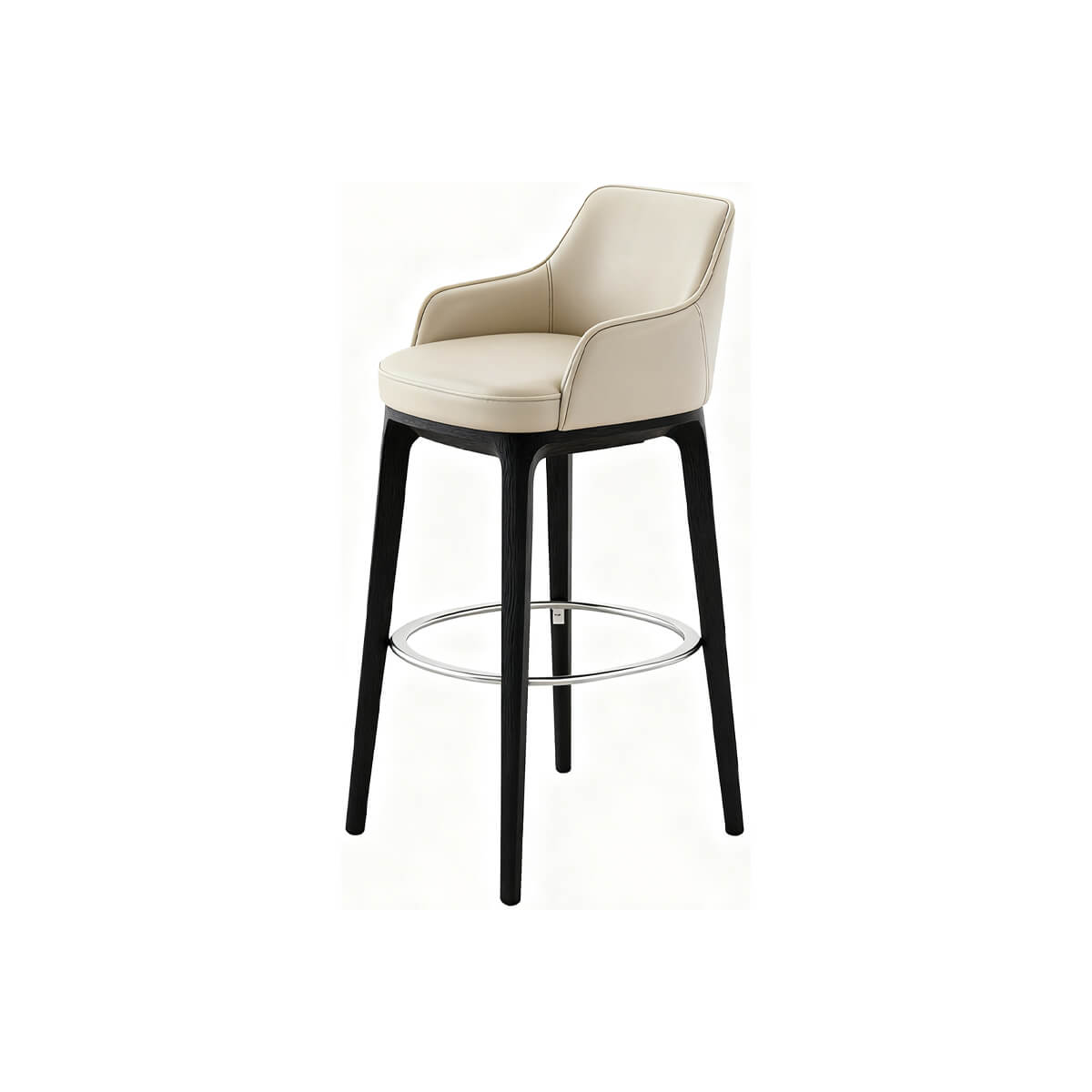 Milo Leather Bar Stool front view