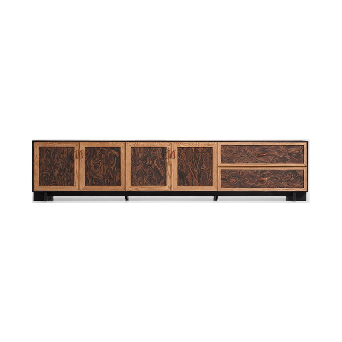 Mocha TV Unit with distinctive wood grain detailing and large storage capacity