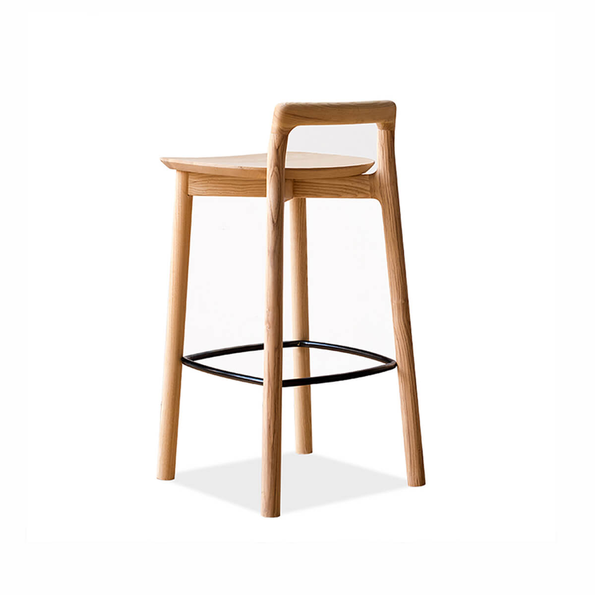 Back angled view of Mountain timber bar stool