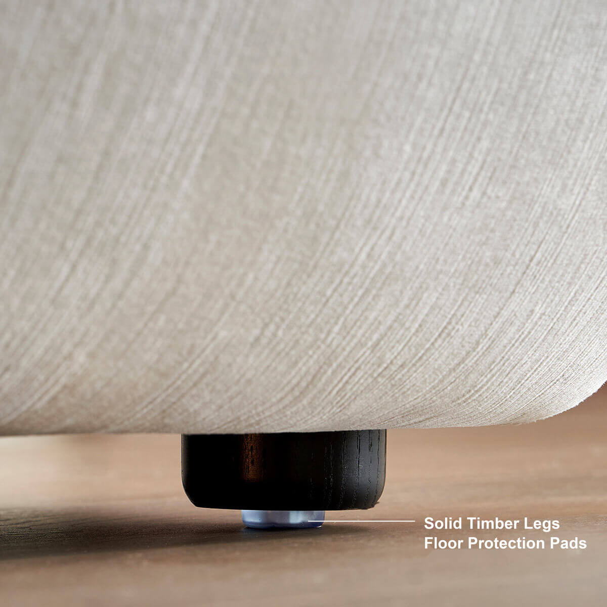 Nest Lounge Chair floor protection pads and timber leg detail
