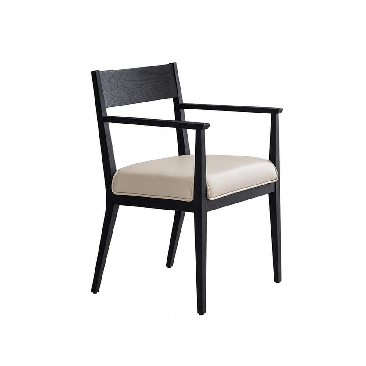 Noir Dining Chair leather seat front view