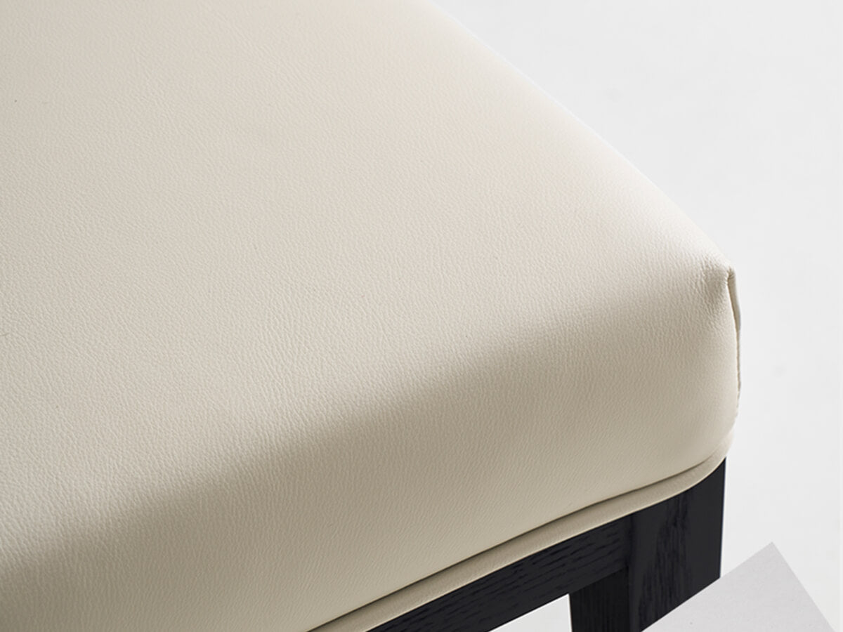 Premium leather upholstery detail of Noir Dining Chair