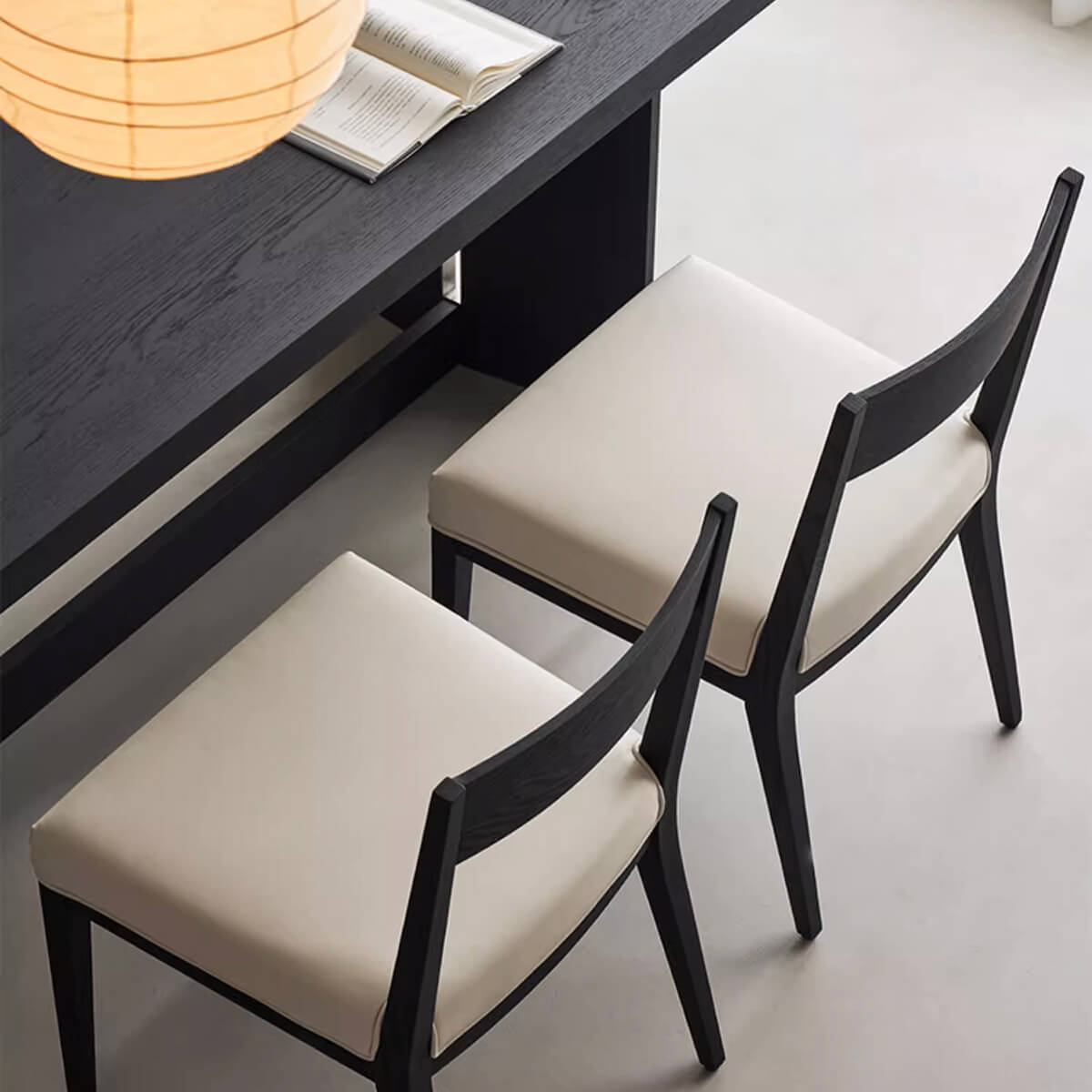 Noir Dining Chairs paired with black dining table
