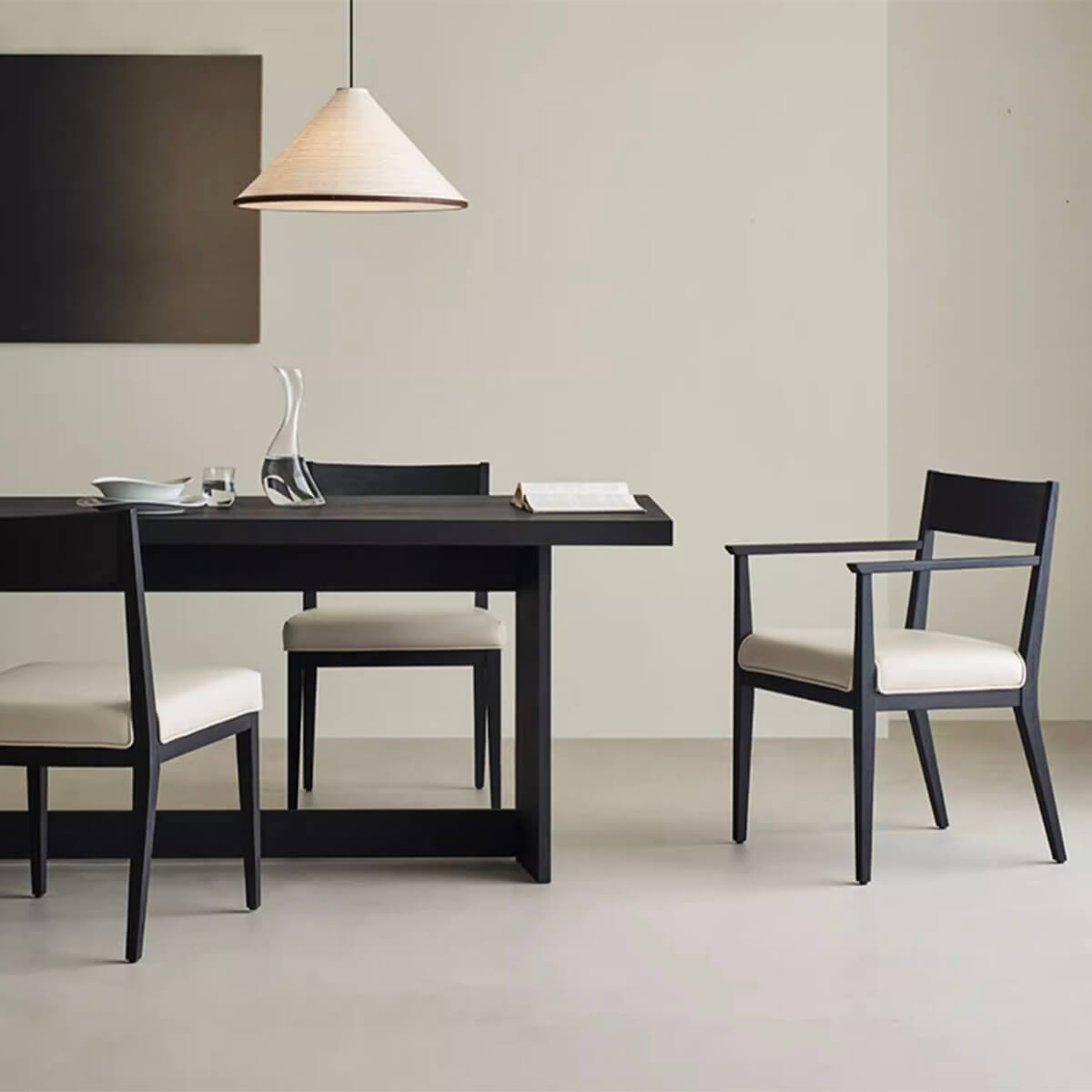 Noir Dining Chairs paired with black dining table