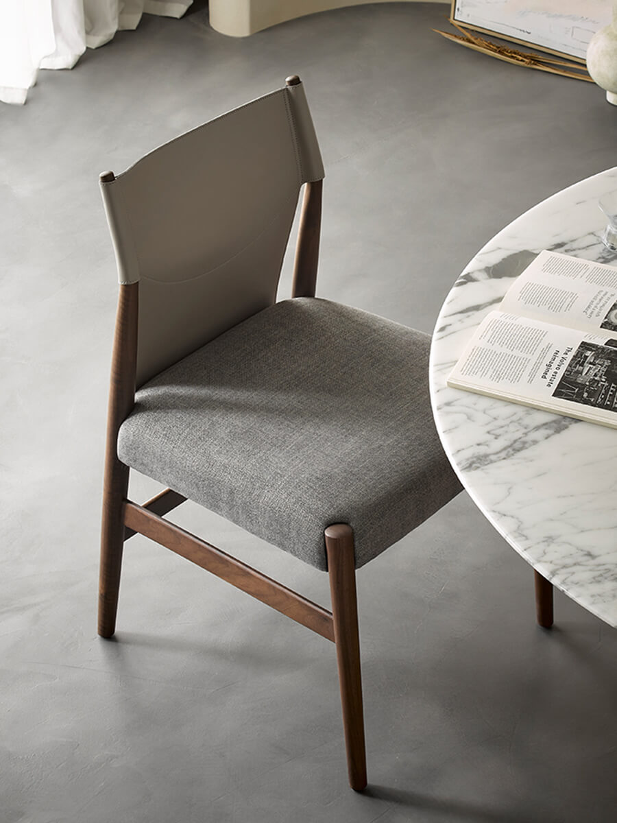 Nora dining chair styled in a contemporary dining setting