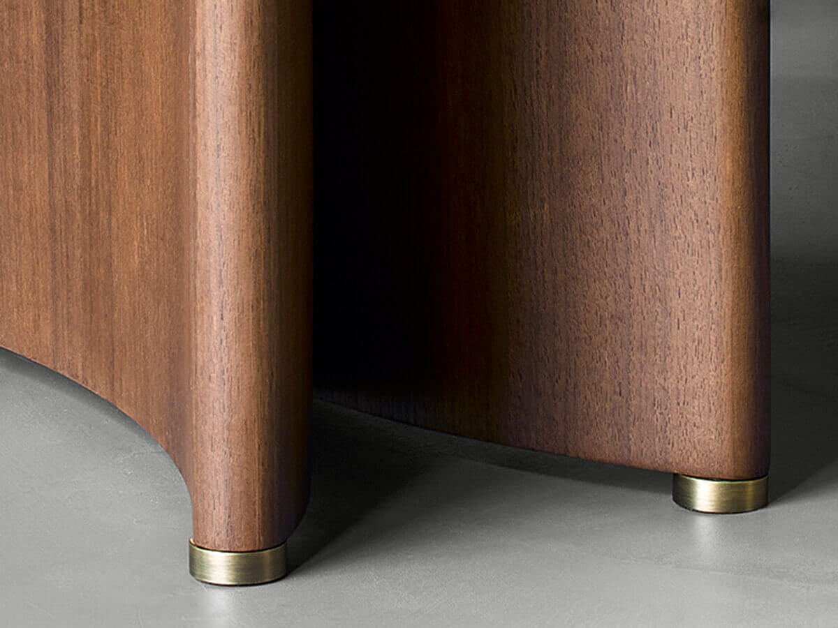 Nora dining table pedestal base close-up